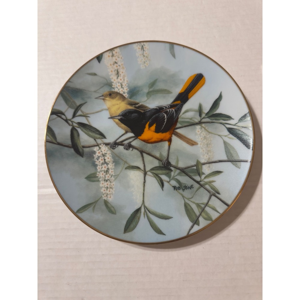 W.S. George Dawn's Radiance Collector Plate Baltimore Oriole Gold Trim